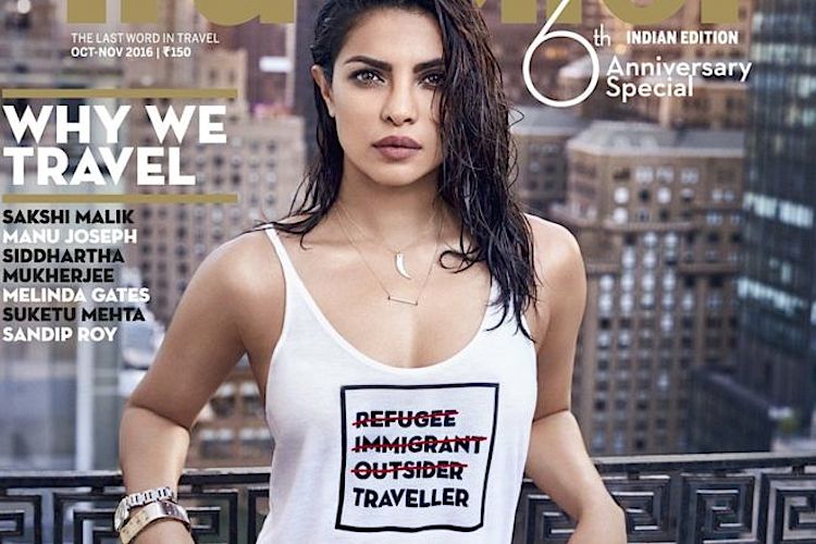 Priyanka Chopra na capa da edição indiana da revista Traveller