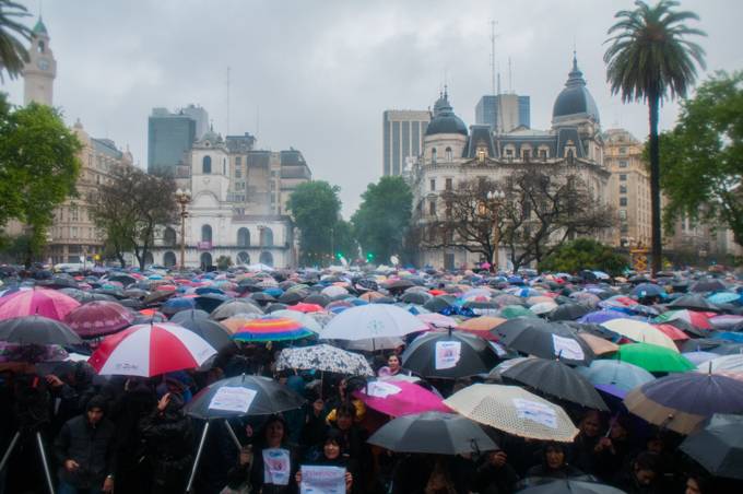 Protesto em Buenos Aires, na Argentina, contra a violência machista