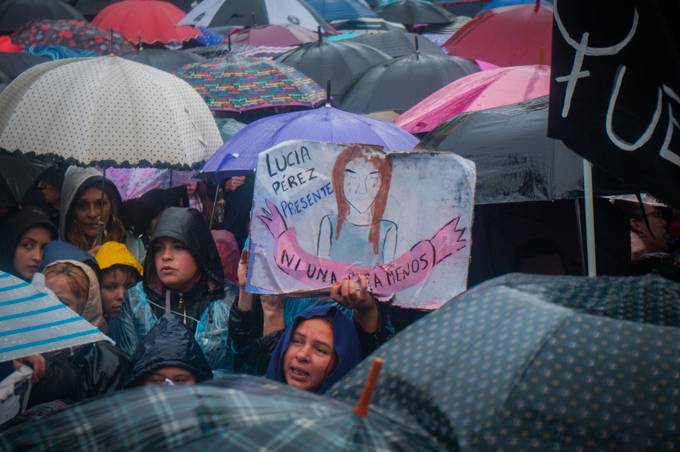 Protesto em Buenos Aires, na Argentina, contra a violência machista