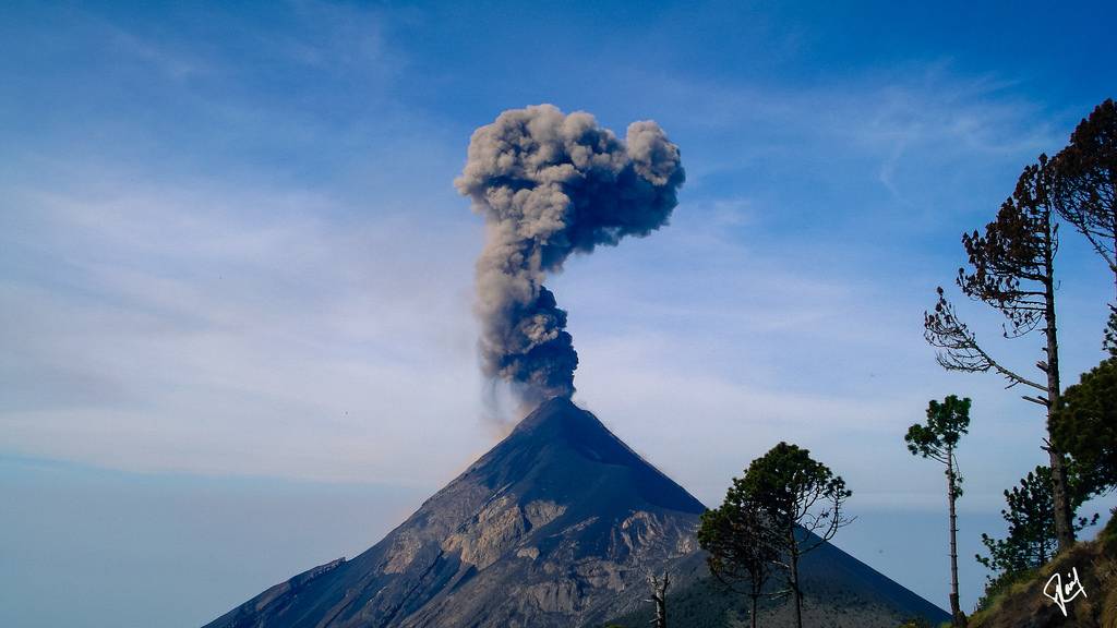O vulcão Fuego, na Guatemala