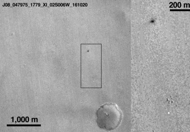 Localização dos restos da sonda Schiaparelli em Marte