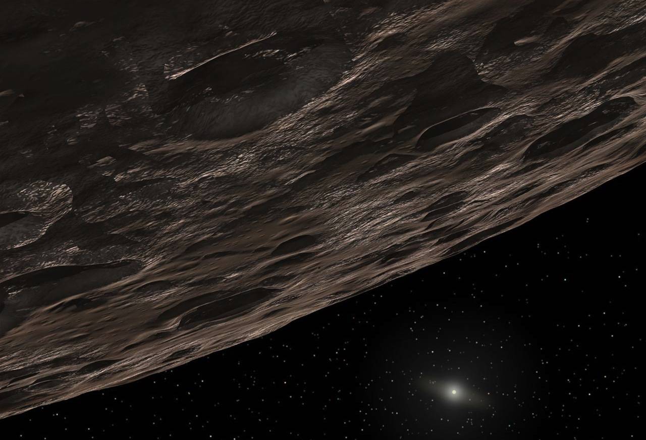 Conceito artístico do 2014 UZ224, o novo planeta anão de nosso sistema solar