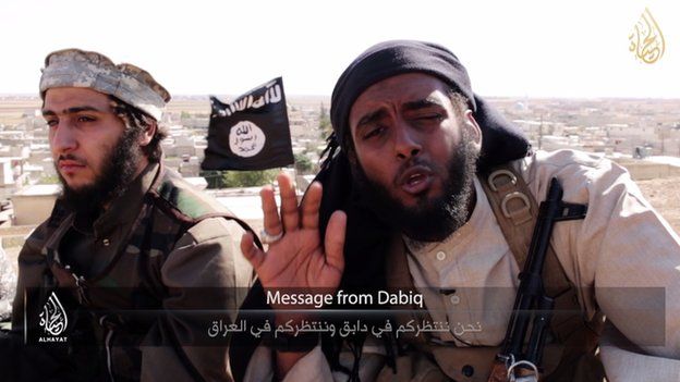 "Mensagem de Dabiq", vídeo do Estado Islâmico com a cidade de Dabiq ao fundo.