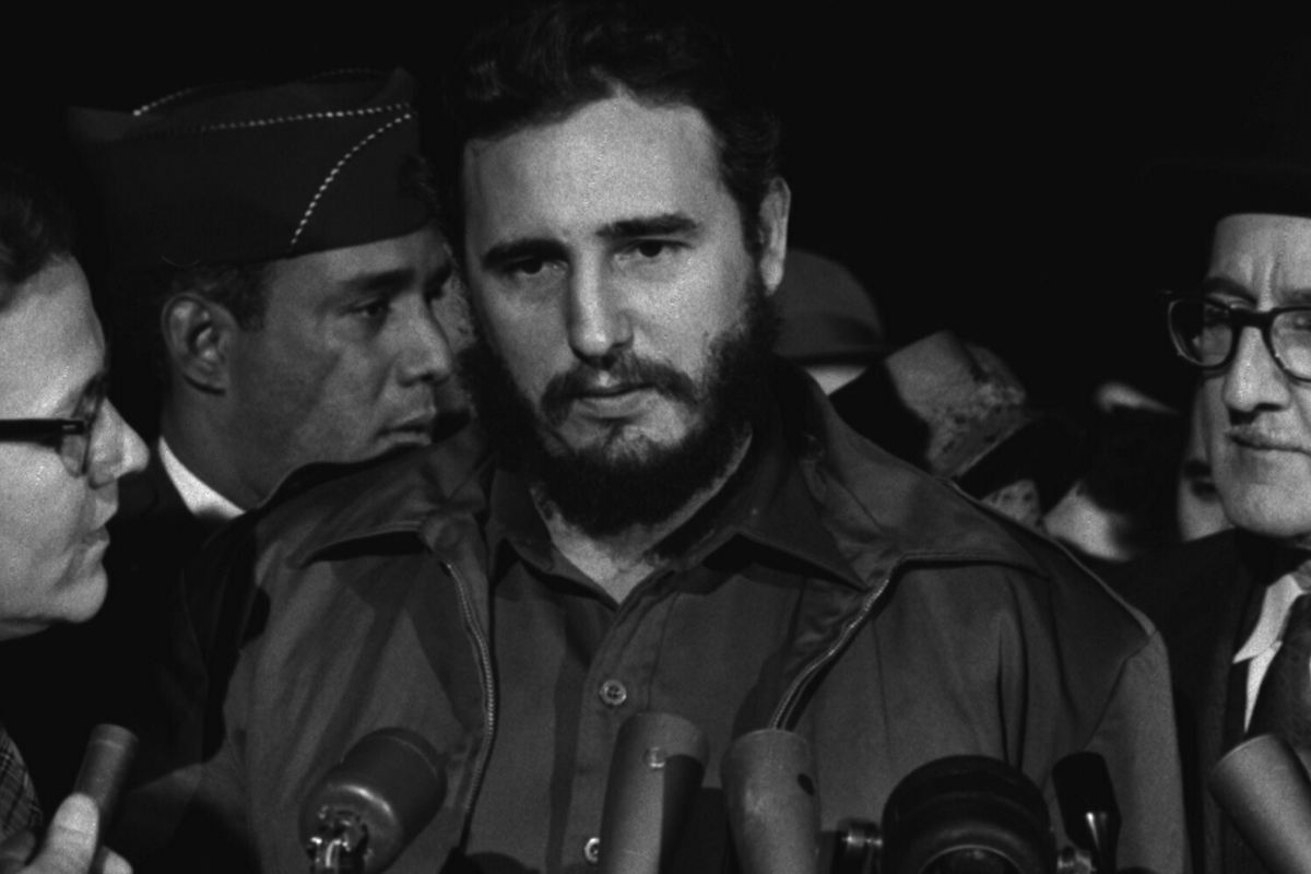 Fidel Castro no aeroporto de Washington, em 1959
