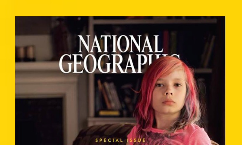 A menina transgênero Avery Jackson na capa da National Geographic