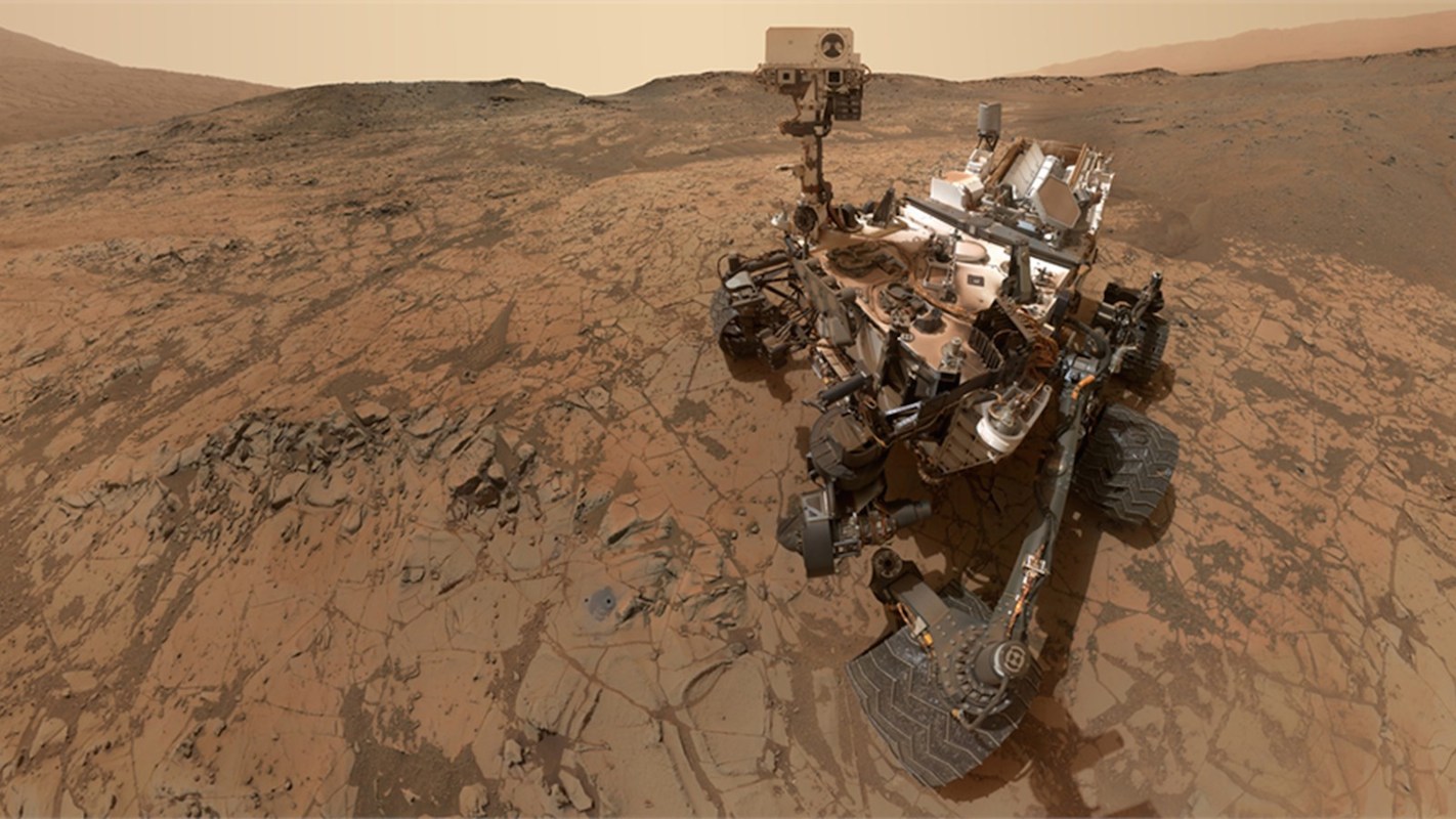 Rover Curiosity, da NASA, em Marte (conceito artístico)