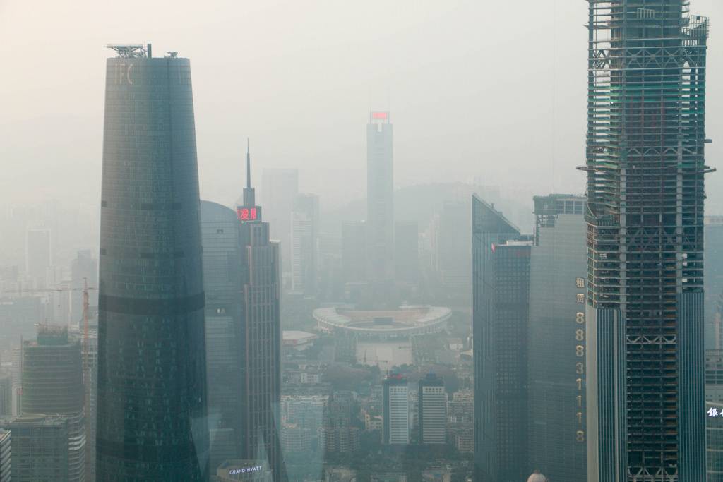 Poluição na cidade de Cantão, na China