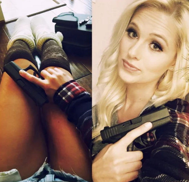  Lahren defende fortemente o porte de armas, algo que ela não tem medo de mostrar em seus posts no Facebook. 