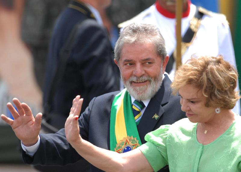 A ex-primeira dama Marisa Letícia com o ex-presidente Lula da Silva
