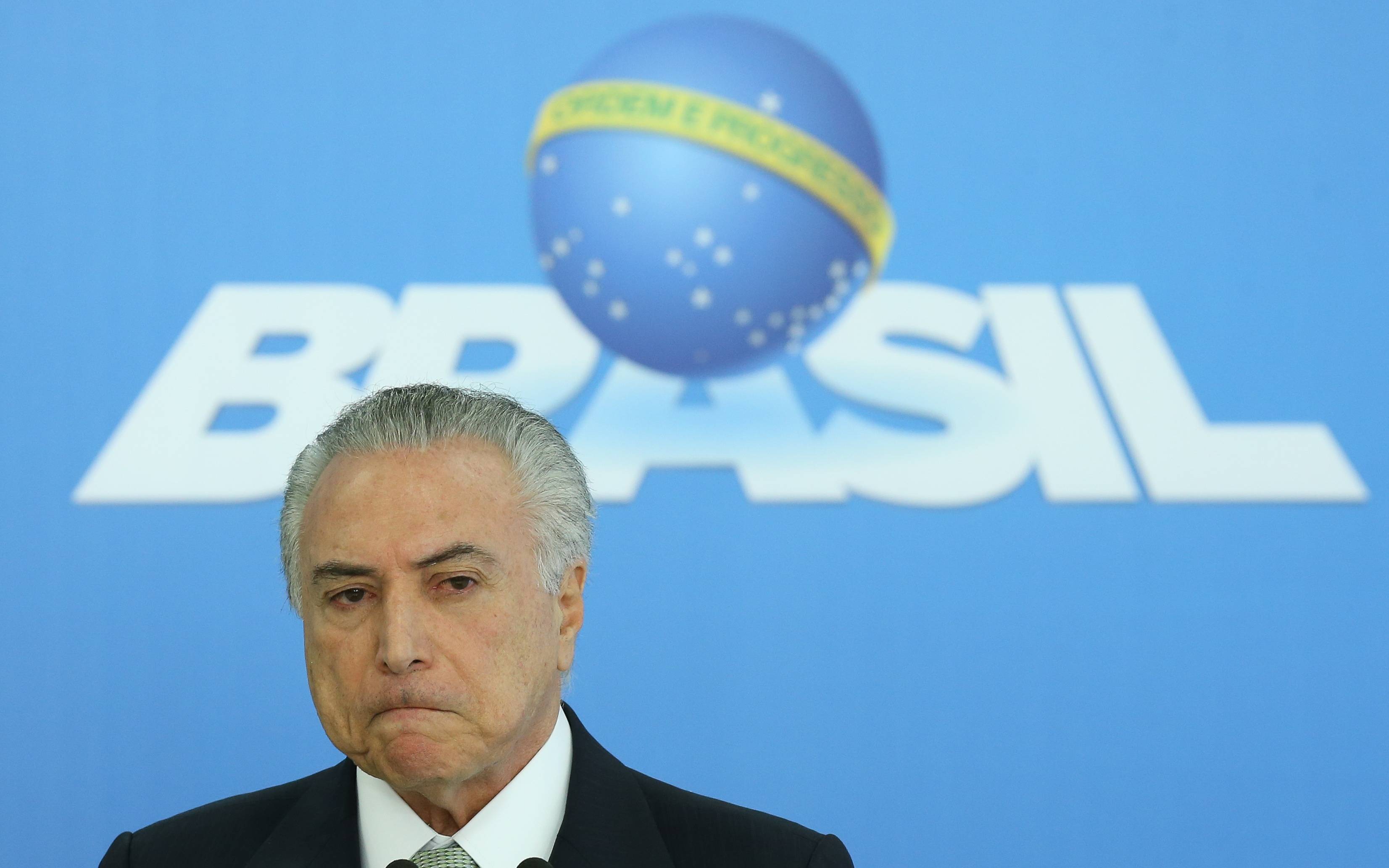 Michel Temer durante pronunciamento a imprensa em Brasília
