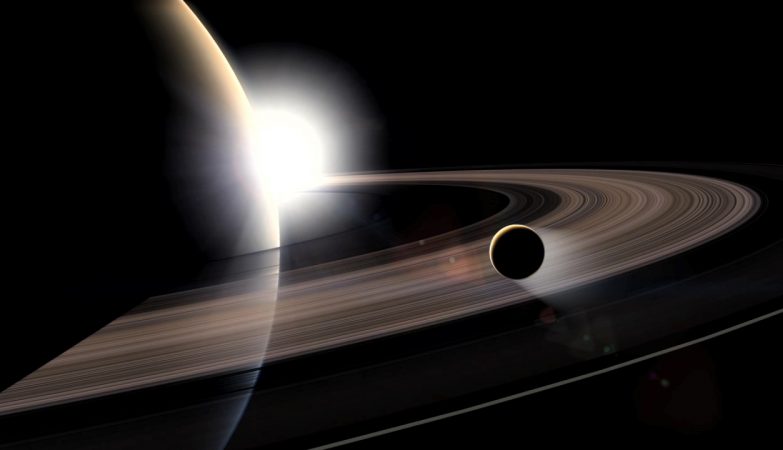 Resultado de imagem para Saturno e Lua Titan