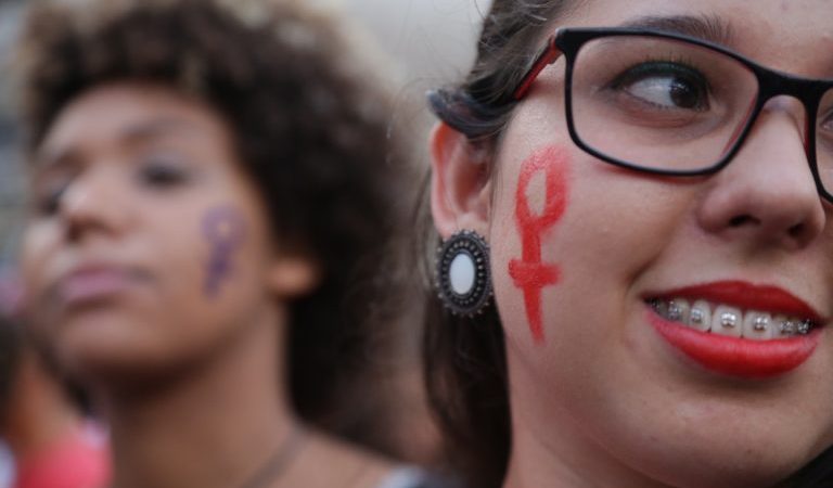 Dia Internacional da Mulher no centro de São Paulo. Manifestação se posiciona contra a reforma da Previdência e Trabalhista, a violência machista