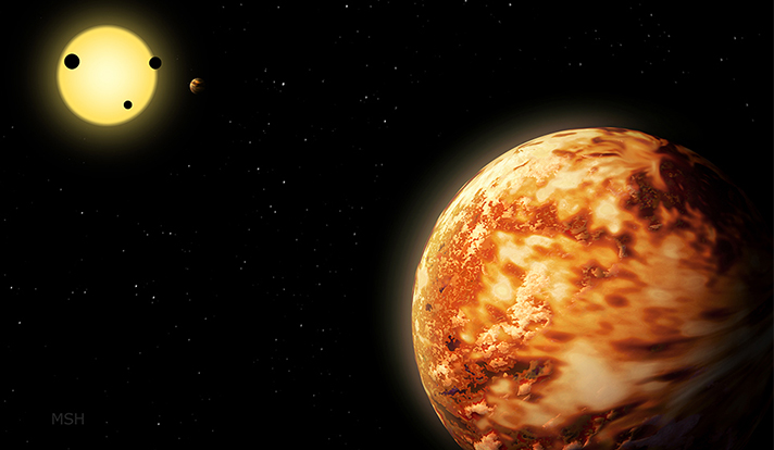 Impressão artística do planeta Kepler-150f