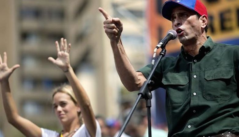 O líder da oposição venezuela, governador Henrique Capriles