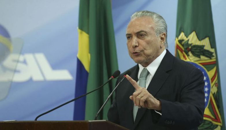 O presidente da República, Michel Temer, faz pronunciamento oficial no Palácio do Planalto