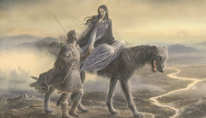 Ilustração de capa do livro Beren e Lúthien, criada por Alan Lee