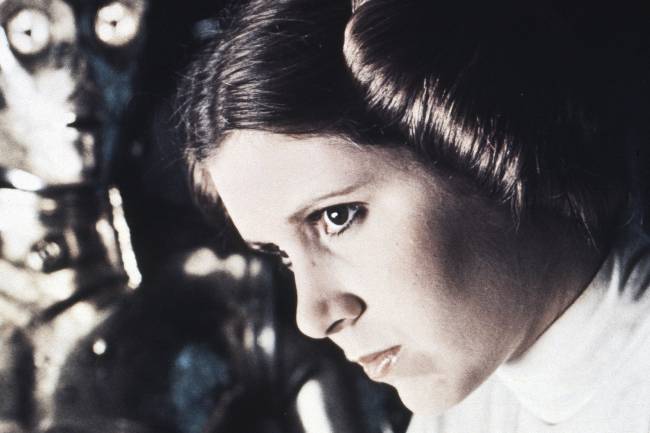 Carrie Fisher, Princesa Leia em Star Wars (1977), de George Lucas