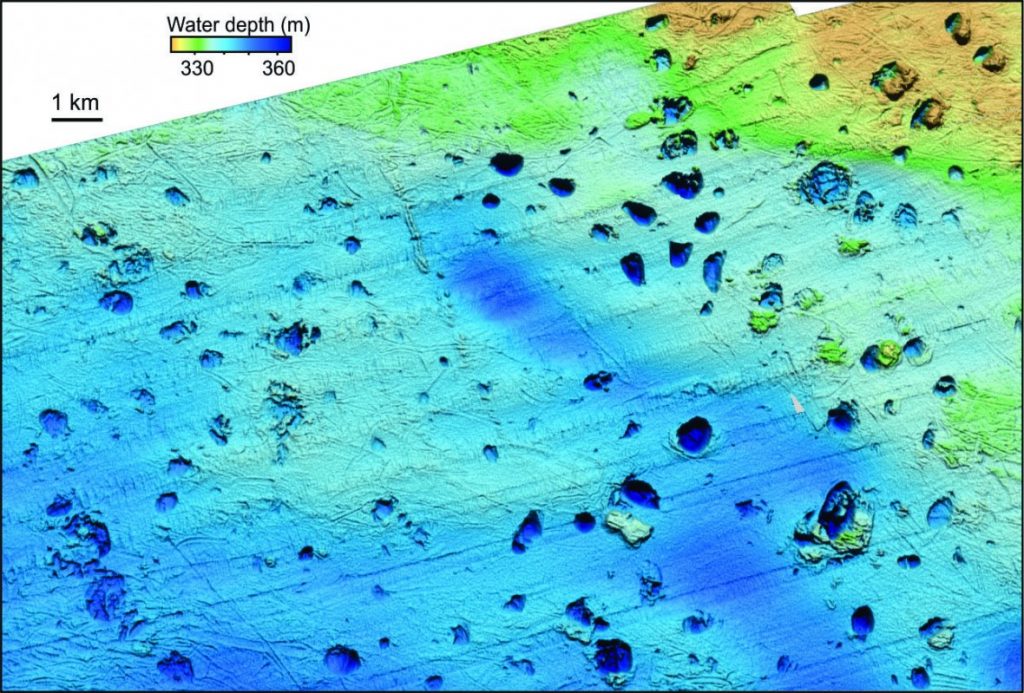 Explosões de gigantescas bolhas de metano criaram crateras com mais de 1 km de diâmetro no Mar de Barents
