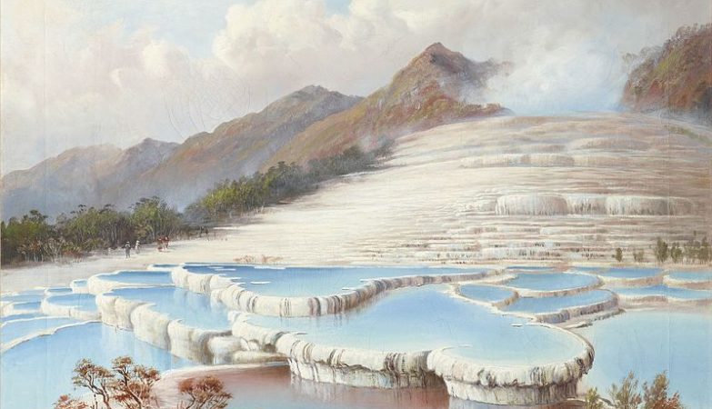Terraços Brancos da Nova Zelândia, por Charles Blomfield (1848–1926)