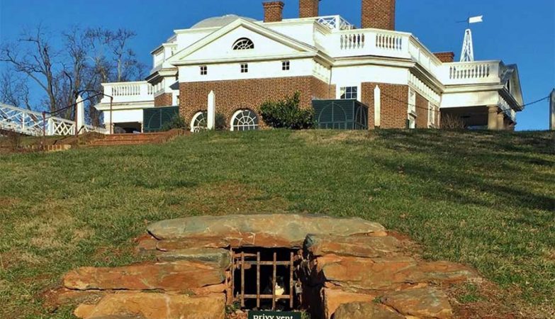 Plantação de escravos de Monticello, na Virgínia, que pertenceu a Thomas Jefferson, terceiro presidente dos EUA