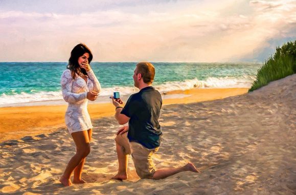 Chad Koczera pediu sua namorada em casamento em Shelly Island