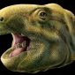 Era um dinossauro muito feio e tinha dentes que mais pareciam tesouras